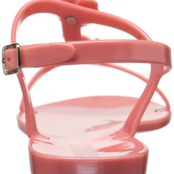 BADGLEY MISCHKA BAHAMA FLAMINGO PINK ANKLE STRAP FLORAL JELLY FLAT HEEL SANDAL 6 - Picture 5 of 10